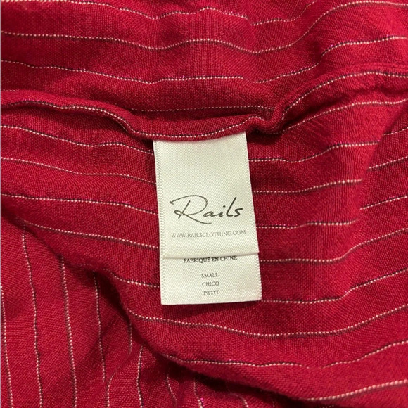 Rails Jasmine Red Mini Smock Dress in Messina Stripe Womens Small - Picture 10 of 11